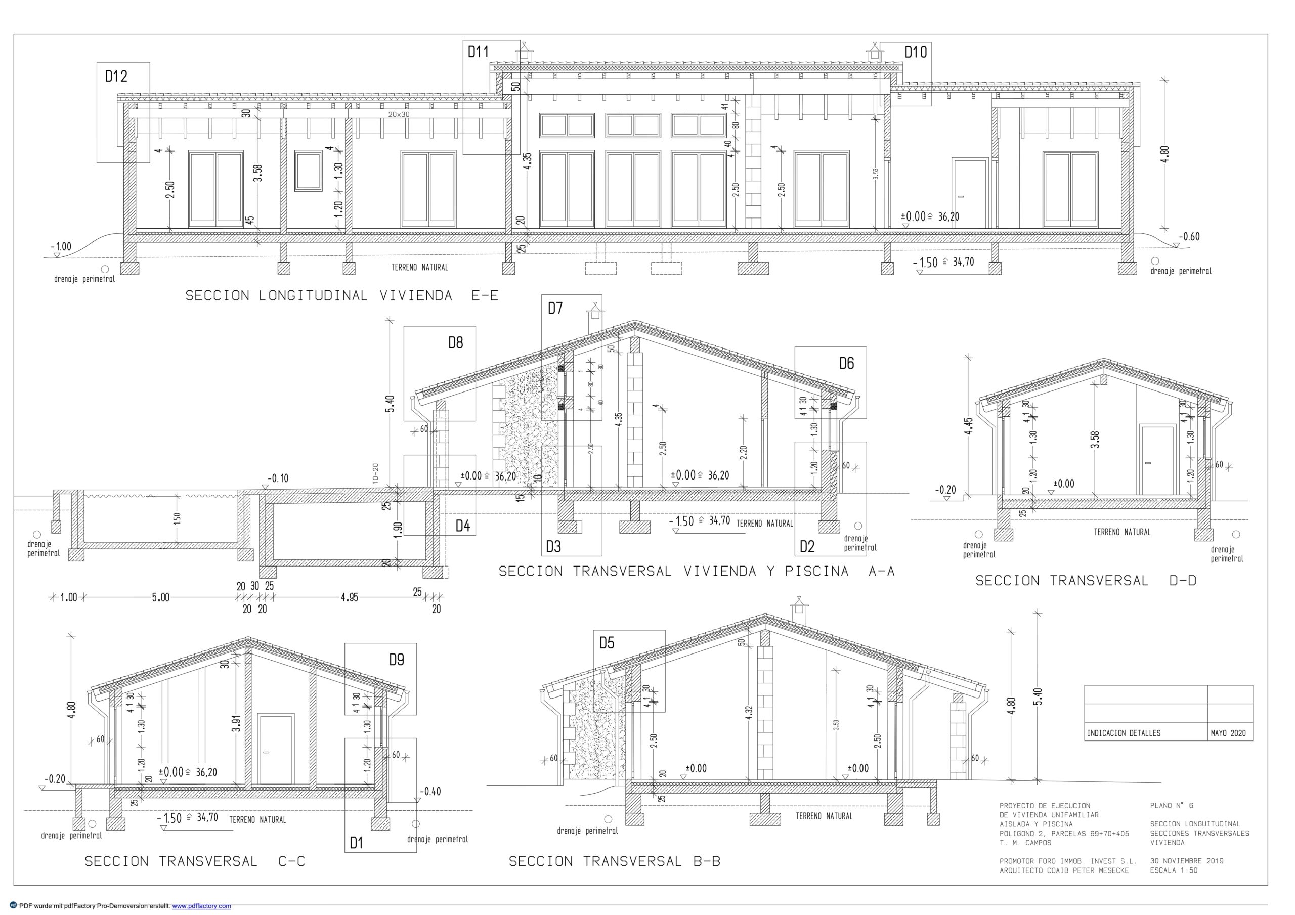 Plano 4 – Secciones estructurales
